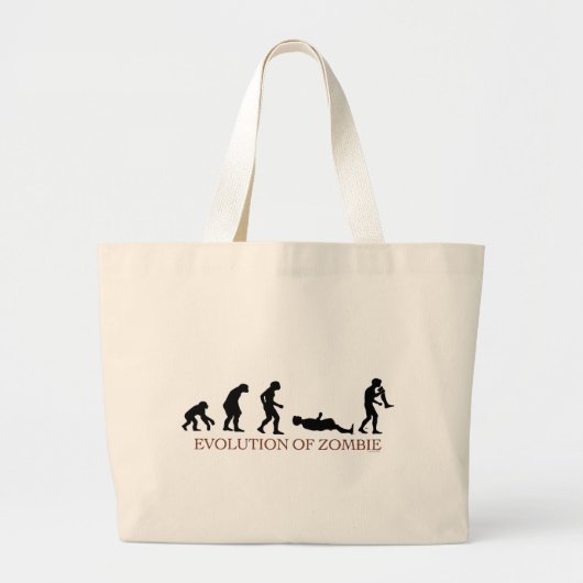 Evolutie van Zombie Grote Tote Bag (Voorkant)