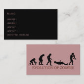 Evolutie van Zombie Visitekaartje (Voorkant / Achterkant)