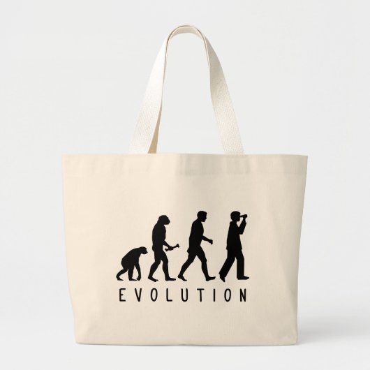 Evolutie: Vogel Grote Tote Bag (Voorkant)