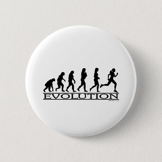 Evolutie - Vrouw aan de gang Ronde Button 5,7 Cm (Voorkant)