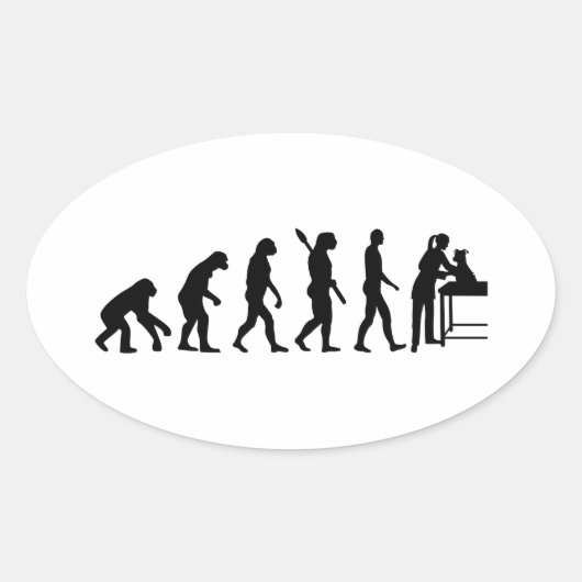 Evolutie vrouw dierenarts ovale sticker (Voorkant)