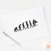 Evolutie vrouw dierenarts ovale sticker (Envelop)