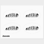 Evolutie vrouw dierenarts ovale sticker (Vel)