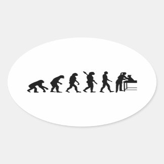 Evolutie vrouw dierenarts ovale sticker