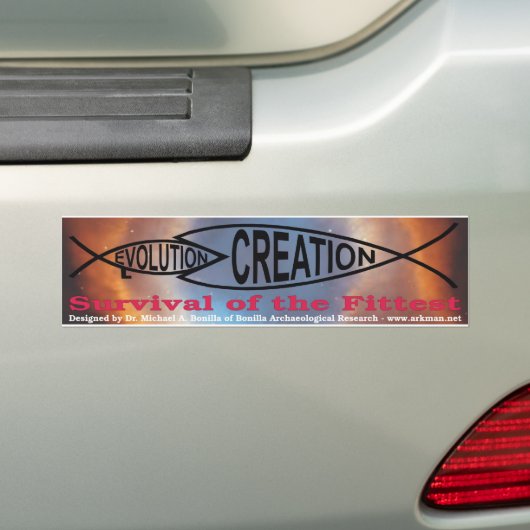 Evolutie vs. creatie bumpersticker (Op auto)