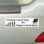 Evolutie vs Religie Bumpersticker (Op auto)
