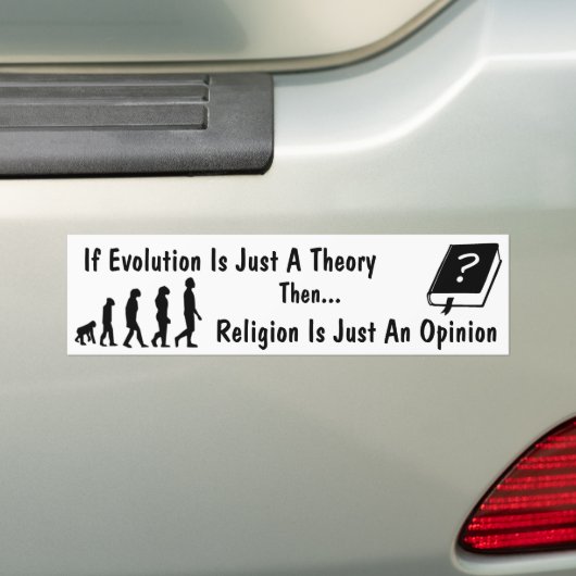 Evolutie vs Religie Bumpersticker (Op auto)