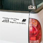 Evolutie vs Religie Bumpersticker (Op Truck)