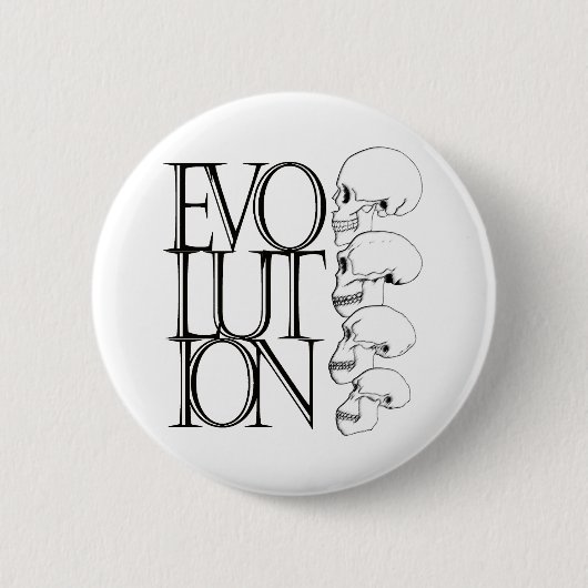 Evolutie (wit) ronde button 5,7 cm (Voorkant)