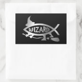 Evolutie - wizard rechthoekige sticker (Tas)