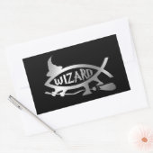 Evolutie - wizard rechthoekige sticker (Envelop)