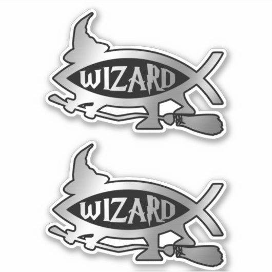 Evolutie - wizard x 2 sticker (Voorkant)