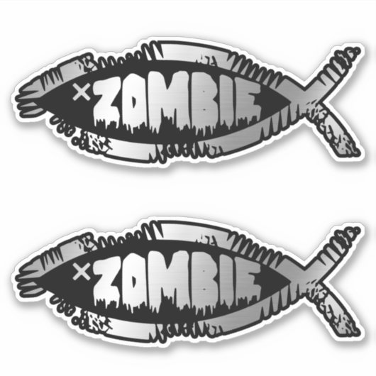 Evolutie - Zombie x 2 Sticker (Voorkant)