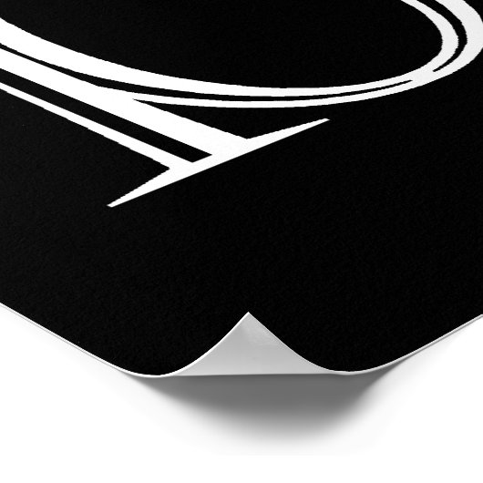 Evolutie (zwart, met witte rand) poster (Hoek)