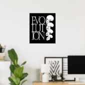 Evolutie (zwart, met witte rand) poster (Thuiskantoor)