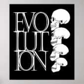 Evolutie (zwart, met witte rand) poster (Voorkant)