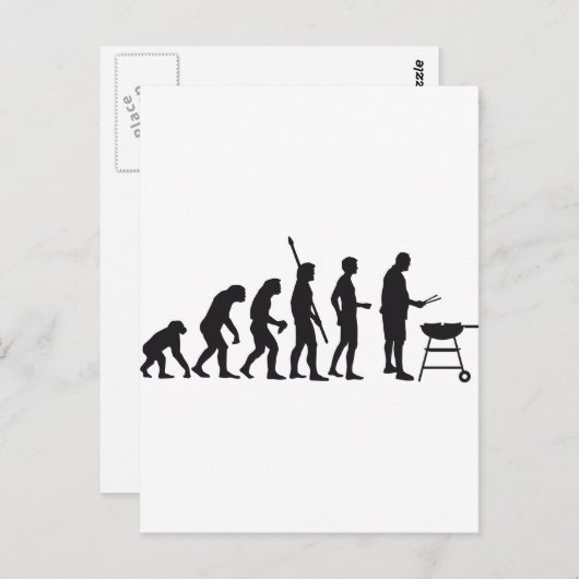 evolutiebarbecue briefkaart (Voorkant / Achterkant)