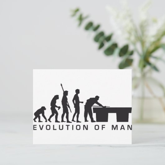 evolutiebillard briefkaart (Staand voorkant)