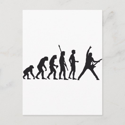 evolutiegitaar briefkaart (Voorkant)