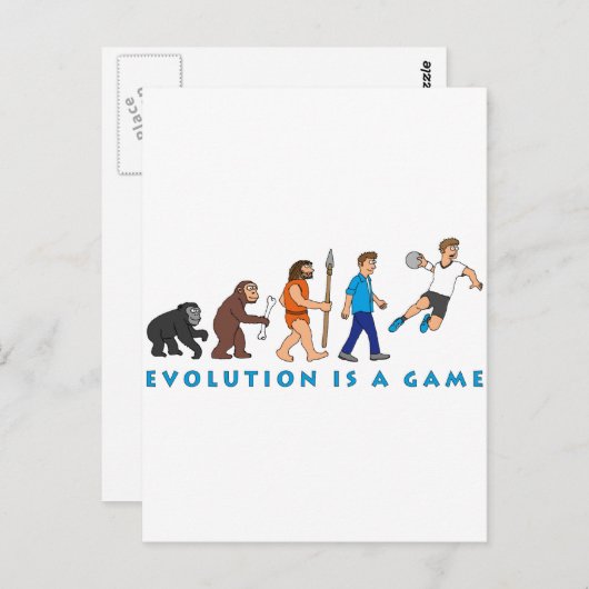 Evolutiehandbal Comic Style Briefkaart (Voorkant / Achterkant)