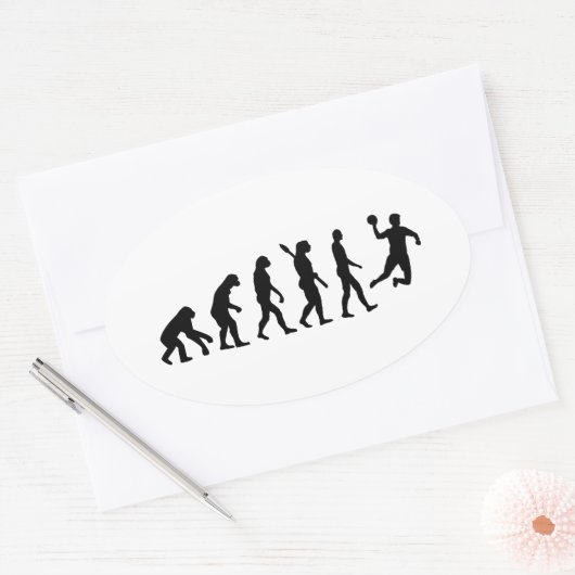 Evolutiehandbal Ovale Sticker (Envelop)