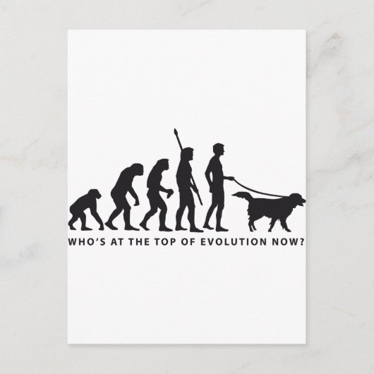 evolutiehond briefkaart (Voorkant)