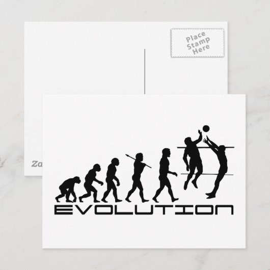 Evolutiekunst van volleybalspeler briefkaart (Voorkant / Achterkant)