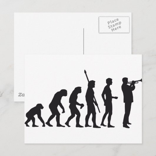 evolutielompet briefkaart (Voorkant / Achterkant)