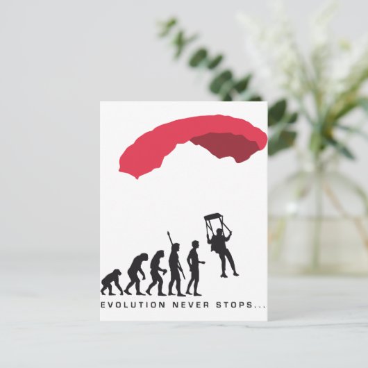 evolutieparachute briefkaart (Staand voorkant)