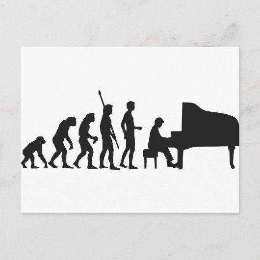 evolutiepiano briefkaart (Voorkant)
