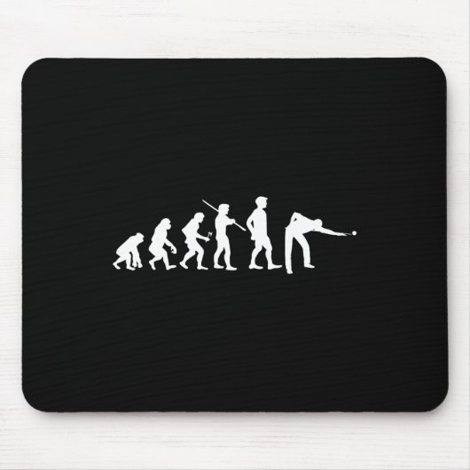 Evolutiepool Funny Pool Player Billiards Player Muismat (Voorkant)