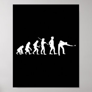Evolutiepool Funny Pool Player Billiards Player Poster