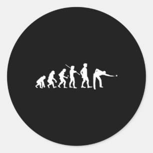 Evolutiepool Funny Pool Player Billiards Player Ronde Sticker