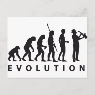 evolutiesaxofon briefkaart