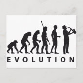 evolutiesaxofon briefkaart (Voorkant)
