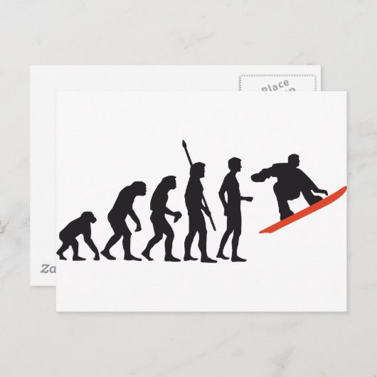evolutiesnowboard briefkaart (Voorkant / Achterkant)