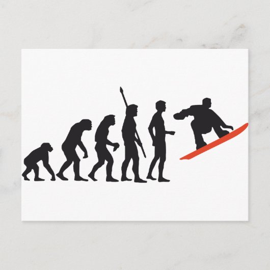 evolutiesnowboard briefkaart (Voorkant)
