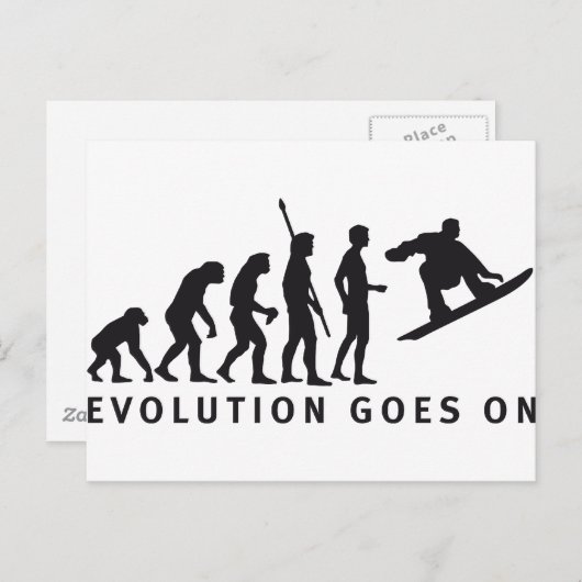 evolutiesnowboard briefkaart (Voorkant / Achterkant)
