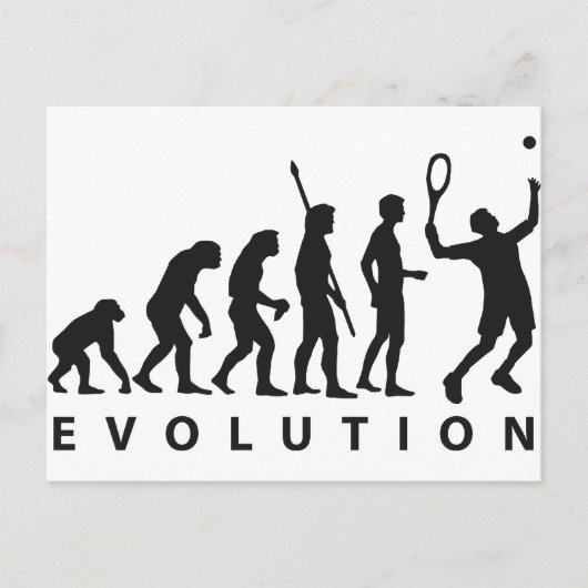 evolutiestennis briefkaart (Voorkant)