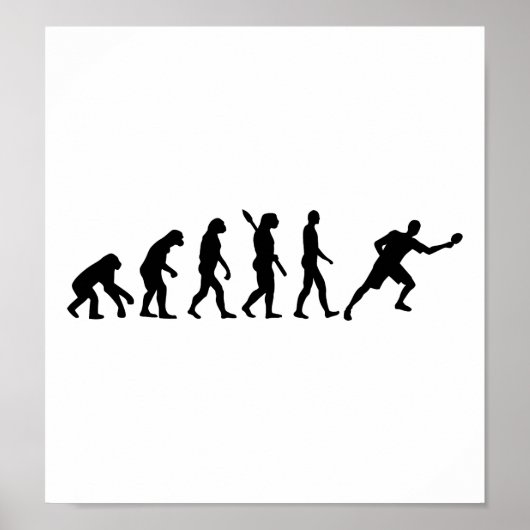 Evolutietafeltennis pingpong poster (Voorkant)