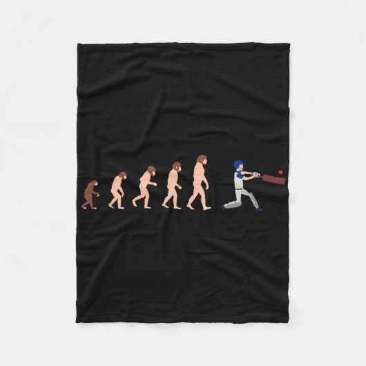 Evolutietheorie Cricket Speler Grappig Fleece Deken (Voorkant)