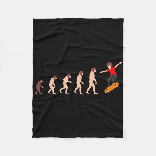 Evolutietheorie Skateboarden Grappig Fleece Deken (Voorkant)