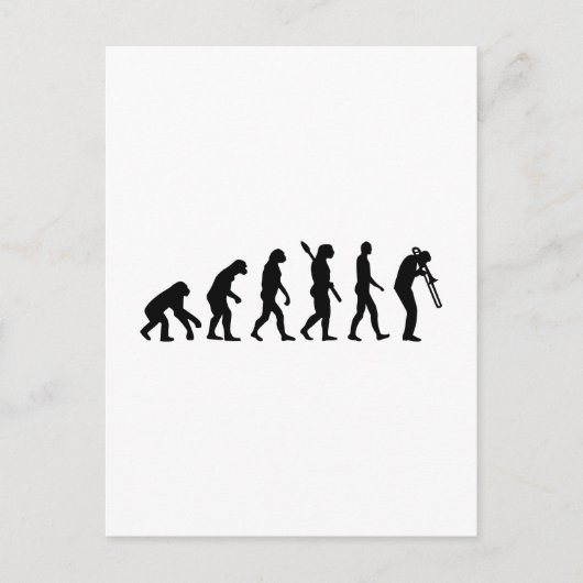 Evolutietrombone Briefkaart (Voorkant)