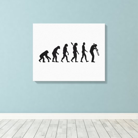 Evolutietrombone Canvas Afdruk (Insitu (Houten vloer))