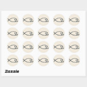 Evolutievis Ronde Sticker (Vel)