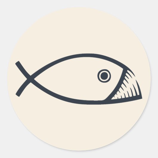 Evolutievis Ronde Sticker (Voorkant)