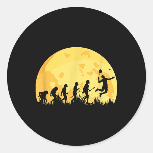 Evolution Badminton Bright Badminton Player Gift Ronde Sticker (Voorkant)