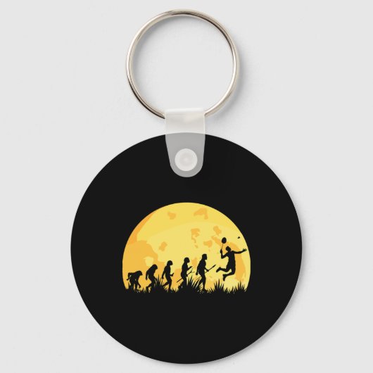 Evolution Badminton Bright Badminton Player Gift Sleutelhanger (Voorkant)