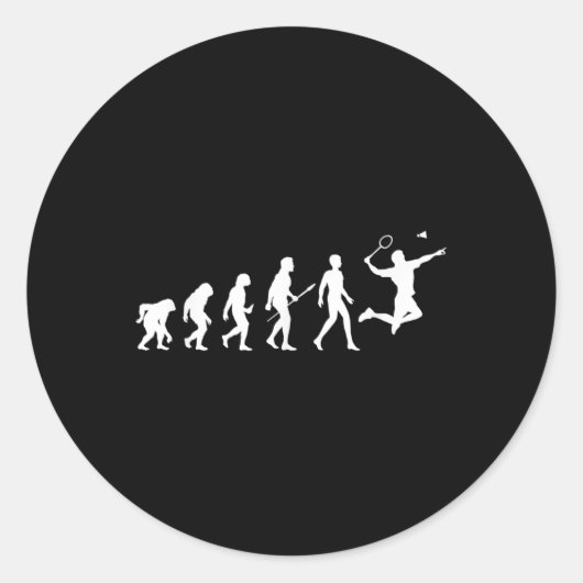 Evolution Badminton Cadeau voor badmintonspelers E Ronde Sticker (Voorkant)