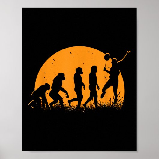 Evolution Badminton Player _ Racket Shuttle Poster (Voorkant)